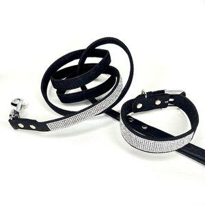 Black VIP Bling Collar and Leash